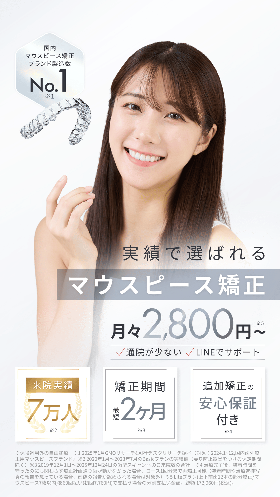 Oh my teeth(オーマイティース)、実績で選ばれるマウスピース矯正、総額15万円・月々2800円から、矯正期間は最短2ヶ月