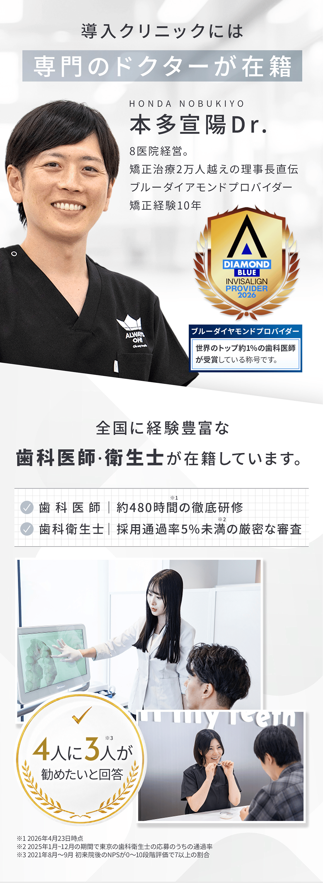導入クリニックには専門のドクターが在籍
